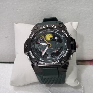 Ativa Men's Black and Dark Green Chronograph Watch ACW 8092-002